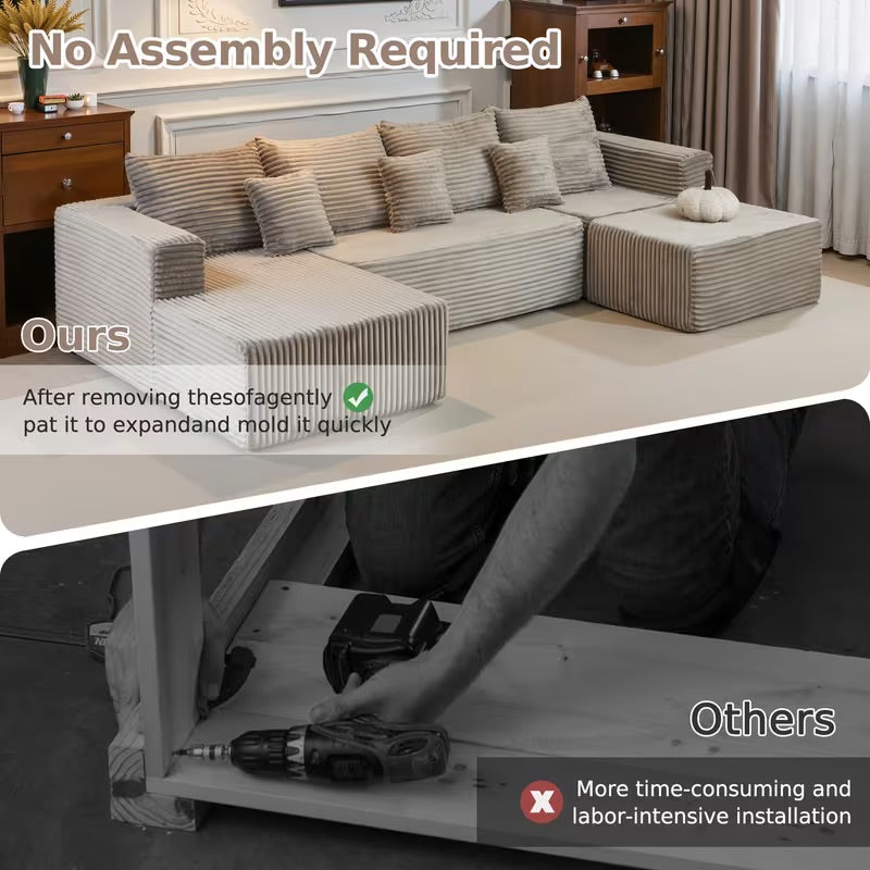 Cloud Sectional Couch With L-Shape Chaise